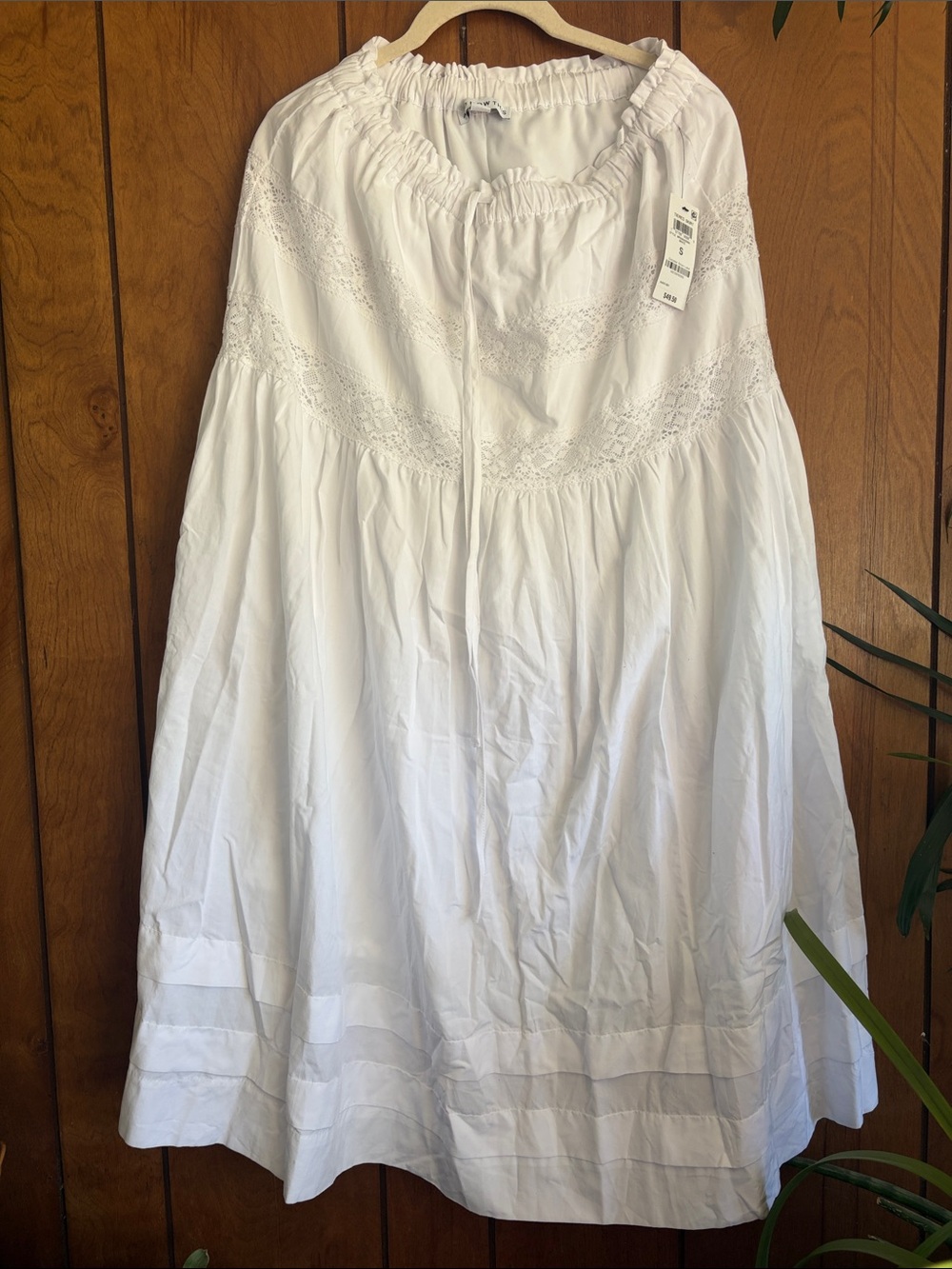 And Now This Bohemian White Maxi Skirt with Lace